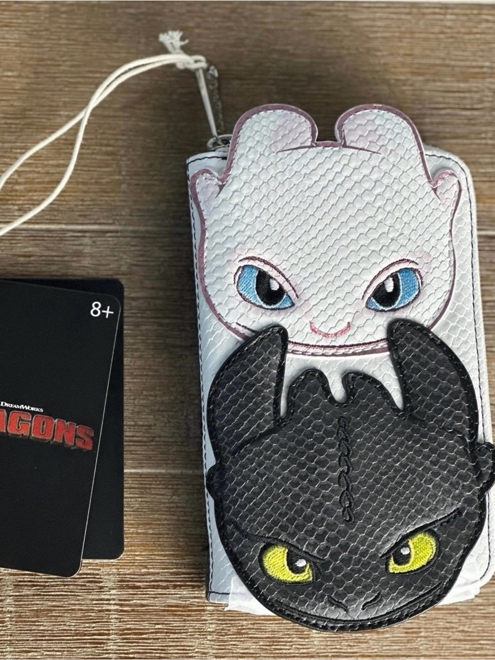 NWT LOUNGEFLY How to Train Your Dragon Light Fury Toothless Wallet